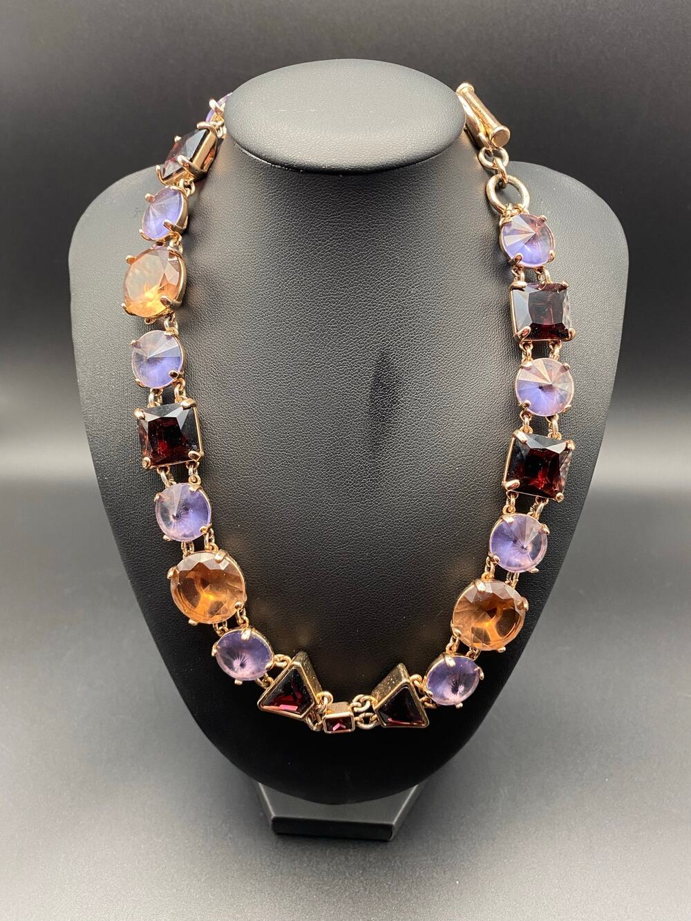 Vintage Marc by Marc Jacobs Chunky Gold Tone / Stones Y2K Necklace 17”